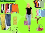 Juliet Dress Up game screenshot showing the beautiful girl Juliet wearing a stylish outfit, surrounded by options for clothes, jewelry, and makeup.