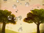 Play Bubble Up Dream Jumper Online free, featuring the character Jane jumping on soap bubbles and collecting costumes for power-ups on PlayArcadeHub.