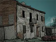 Screenshot of The Fog Fall 4 adventure game showing a dark, hand-drawn environment with a character exploring, play free online mystery game.