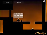 Screenshot from Dusk 2 platformer game showing the character jumping over a dark gap near a lever, emphasizing the puzzle and time-rewind elements.