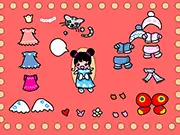Play Tiny Girl Dress Up Free online game, small girl model wearing cute clothes and accessories, drag-and-drop styling game