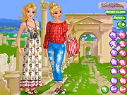 Play Travel Buddies Dress Up Online free, featuring two best friends choosing outfits for their stylish holiday in Rome and Tokyo on PlayArcadeHub.