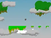 Sky Sailor game screenshot, free online platform adventure, character jumping on grassy platforms, pirate ship parts collection