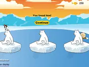 Find The Fisherman free online memory game, play visual tracking game, fisherman hidden by polar bears challenge, free online brain teaser