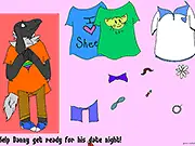 Danny Dress Up game screen, a sheep character in a stylish outfit, free online animal and fashion game for date night