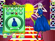 Emo Style Dressup free game screenshot showing an emo lady with dark hair and layered clothing