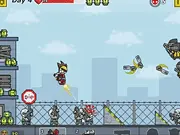 Psycho Squad free online shooter game, defend containers and kill the boss on PlayArcadeHub