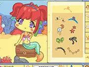 Mermaid Cutie Dressup free online game. Choose the best hairstyle, makeup, and tail for an underwater princess.