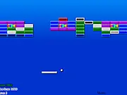 Screenshot of BRICKout! Classic Online game showing a paddle, a bouncing ball, and colorful bricks waiting to be broken