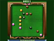 Play Billi Li free online puzzle game on a billiard table. Match 5 colored balls to clear the line.