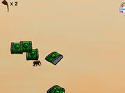 Screenshot of Deserted Elephant puzzle game showing an elephant character trying to navigate a sandy, grid-based maze toward a pile of food