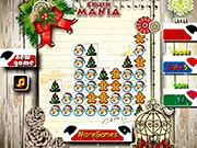 Play Christmas Crush Mania free online, a relaxing match 3 puzzle game with no time limit, featuring festive holiday icons.