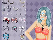 Screenshot of Face Painting Design game – Model with intricate butterfly face paint, ready for ramp modeling.