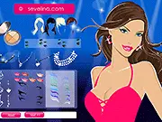 Daiva Makeover free online game, applying party makeup and choosing a glamorous outfit, dress-up and fashion challenge