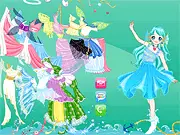 Fancy Costume Pool Party game screen showing a stylish woman in a creative costume and swimsuit by a luxury pool