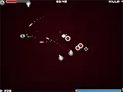 Gameplay screenshot of Try 2 Survive, showing a character shooting at multiple approaching enemies in an arena-style survival shooter game.