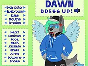 Play Dawn Dress Up free online fashion game, styling a flashy and fancy girl with glamorous clothes and accessories
