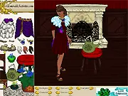 Screenshot of the Classic Modern Mash Up game showing a model wearing clothes that blend blocky pixel art and smooth modern gradient graphics