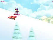 Snowboard Betty free online game, downhill skiing sports game on PlayArcadeHub, avoid rocks and collect stars, ramp jumping game
