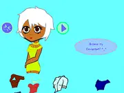 Fashionista Mia wearing a beautiful outfit and accessory combination from the Dress Up Mia free online game