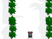 Sledder! free high-speed arcade game where you sled in between trees on a snowy mountain