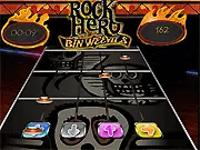 Rock Hero Bin Weevils free online game screenshot, rhythm game interface with notes scrolling down, available on PlayArcadeHub