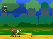 Screenshot of Bin Skids online game showing a character or object skidding across a surface while narrowly avoiding obstacles