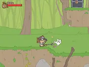 Dale and Peakot game screenshot showing Dale and his remote-controlled chicken, Peakot, on a platform level