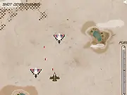 Air Combat Flash gameplay screen, shooting enemy airplanes in a dogfight, free online flying game, PlayArcadeHub