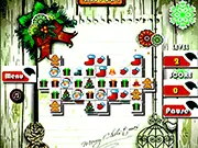 Christmas Link Mahjong free online puzzle game screenshot showing festive holiday tiles on the game board.