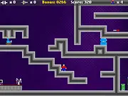 HackBotZ free online retro platformer game with pixel art graphics, a running character, and enemy robots