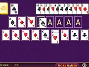 Screenshot of Terrace Solitaire free online card game showing the 11-card terrace reserve and the tableau piles.