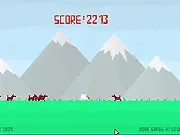 Play Big Run free online one-button retro game – jump your sheep over angry dogs