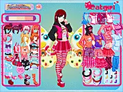 Catgirl Dress Up free online game with feline print clothes and accessories