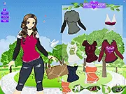 Britney Loves Doves free online game screenshot, girl playing with birds, cute nature dress up on PlayArcadeHub