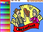 Play Oktoberfest Coloring free online game, color German festival characters in traditional dress on PlayArcadeHub