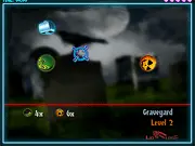 Screenshot of the Juliet's Nightmare online game showing the sleeping princess surrounded by floating monster visions and a crosshair targeting them