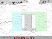 Screenshot of the Sota online puzzle game showing a map grid with placed satellite stations emitting signal cones around solid obstacles