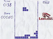 Screenshot of the Tetrisoid online game showing falling geometric blocks inside a game field designed to look like a hand-drawn squared notebook sheet