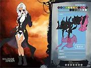 Waivera Scene Maker game screenshot showing two customized fantasy characters, male and female, in an aquatic-themed scene