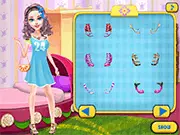 Screenshot of the Princess Comfy Weekend dress up game showing the princess wearing a cozy sweater and stylish casual pants, ready for her relaxing day