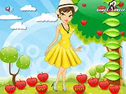 Screenshot from Fashion Style Dress Up online game showing a girl with a selection of dresses, shoes, and accessories ready to be styled.