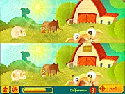 Free online puzzle game screenshot of Piglet's Dreams showing two nearly identical cartoon images of a piglet dreaming