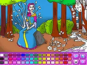 Play Forest Princess Coloring free online game, coloring a beautiful princess scene using a mouse