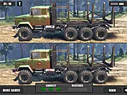Spot the difference game featuring log carrier trucks free online
