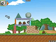 Screenshot from the Pests Must Die online game showing insect pests swarming a fruit tree and a hand preparing to use a pest killer
