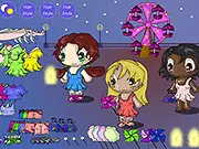 Friends at the Fair free online dress up game with three girls, clothes, and carnival prizes on PlayArcadeHub