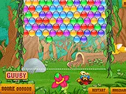 Guuby Jungle free online bubble shooter game with colored bubbles and tropical theme on PlayArcadeHub