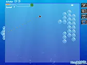 Bubble Breakout free online game screenshot – Paddle hitting a ball to break colored bubbles.
