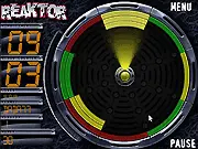 Play Reaktor free online, featuring a central rotating core and colored plutonium blocks in an 8-sector puzzle zone.